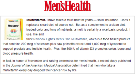 Rainbow Light in Men's Health
