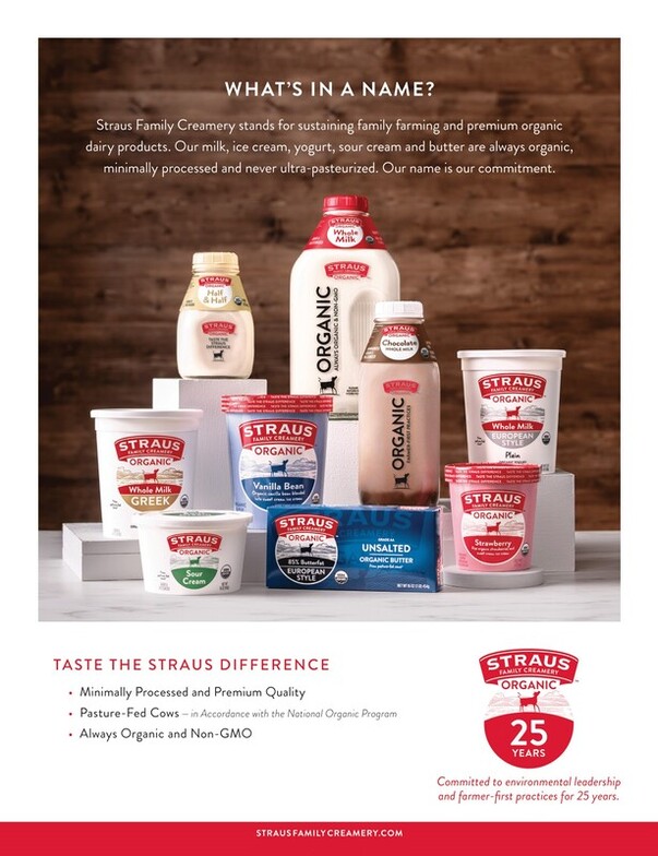 Straus Family Creamery product range poster